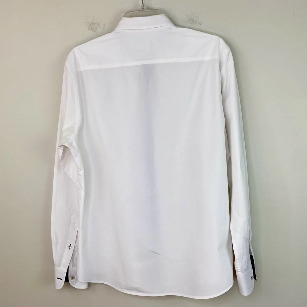 UntuckIt white Las Cases wrinkle free slim fit button down shirt size L_7
